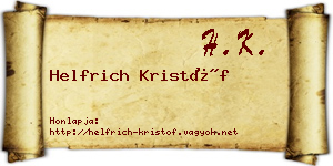 Helfrich Kristóf névjegykártya