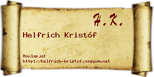Helfrich Kristóf névjegykártya